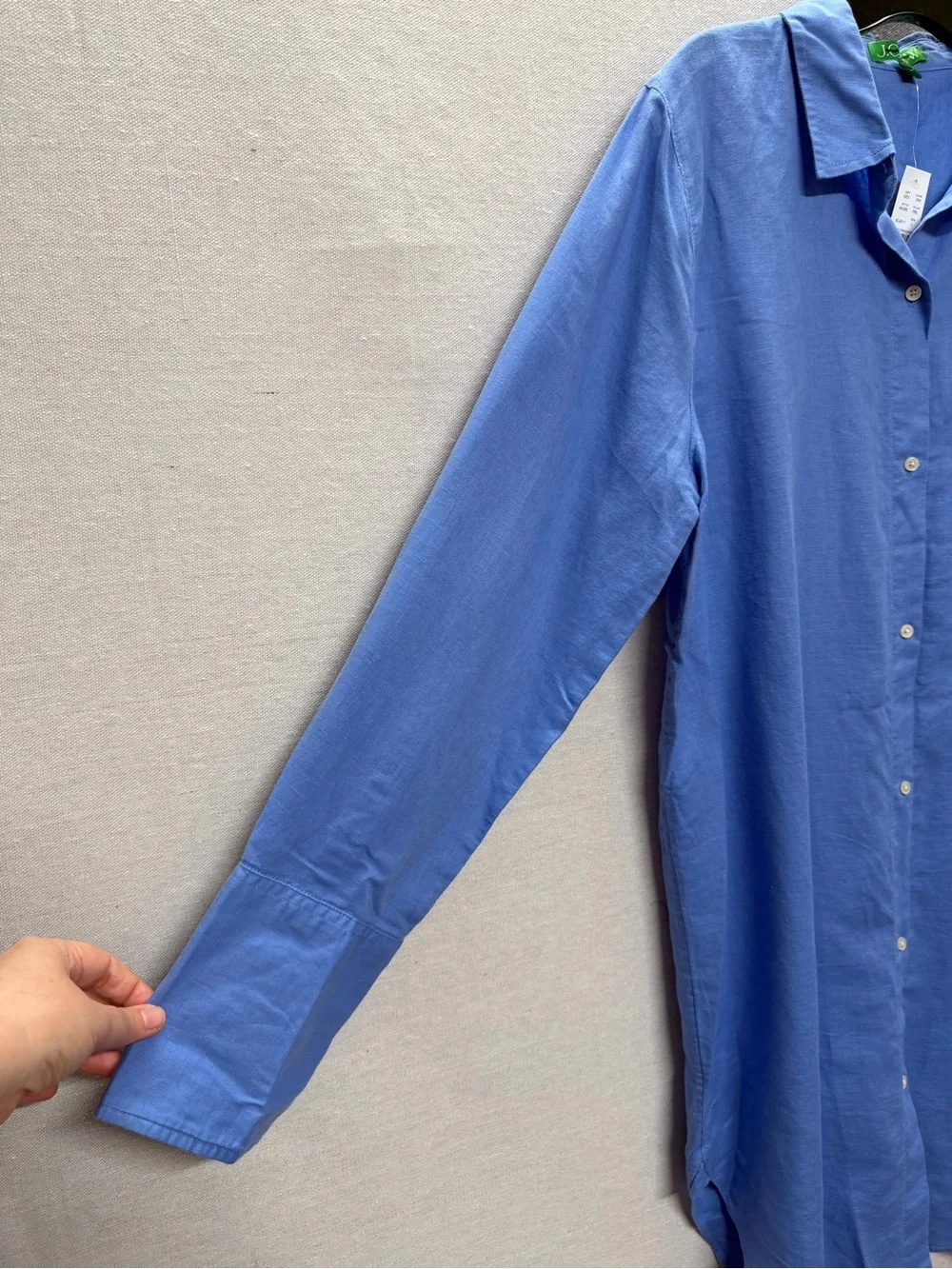 NWT J. Crew Classic-fit beach shirt in linen-cotton blend - size L